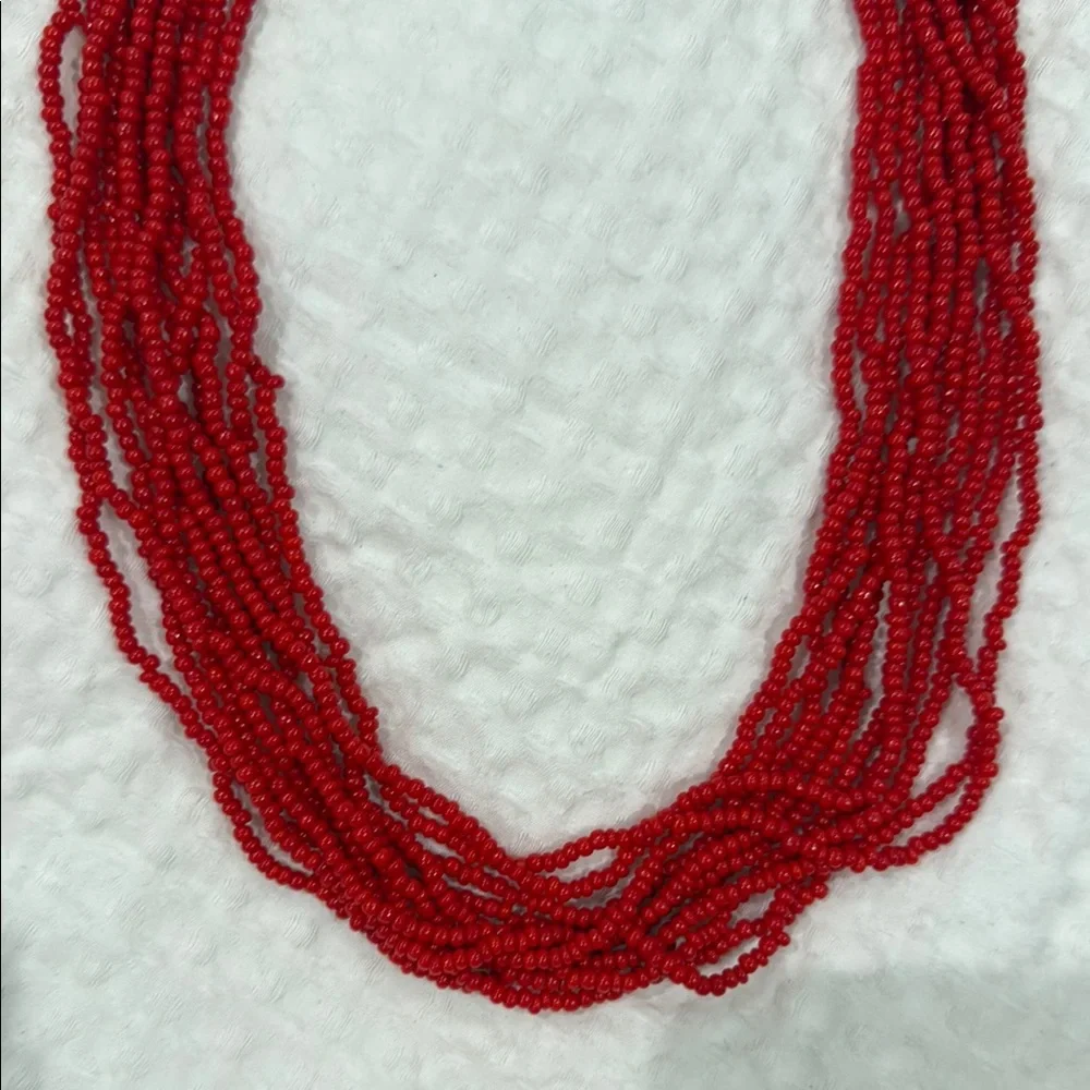 Elegant Red Beaded Necklace